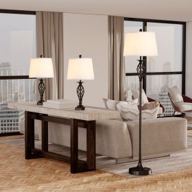 3 Piece Table Floor Lamp Set with Pole