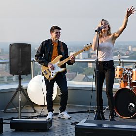 2 X 10 In Speakers PA System 800W Mixer Wireless Bluetooth Mic For DJ Party