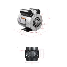 5HP SPL Air Compressor Motor 230V 17.6A 3450RPM 56 Frame CW/CCW Rotation (Factory Setting Is CCW)