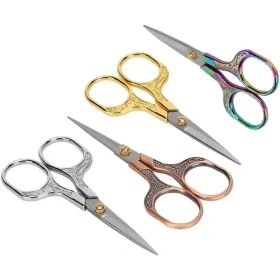 4pcs Plum Blossom Retro Scissors Stainless Steel Household Scissors Window Decoration Wool Embroidery Scissors Handmade Student Office Small Scissors