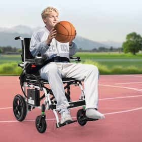 Electric Wheelchair 220lbs Capacity Foldable Lightweight 12 Mile