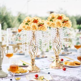 20PCS 43cm/16.9” Tall Crystal Wedding Flower Stand Vase For Party Decor