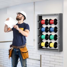 Wire Spool Rack 4 Adjustable Rods Spool Holder Wall Mounted 150 Lbs Capacity