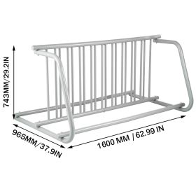 10 Holders Floor Bike Rack, 59' Length All-Steel Grid Bike Rack, 10-Bike Capacity Dual-Side Storage Stand For Garages Streets Yards Bike Events