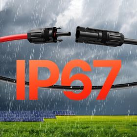 20FT Solar Panel Extension Wire With Female & Male Connectors 10AWG 1 Pair