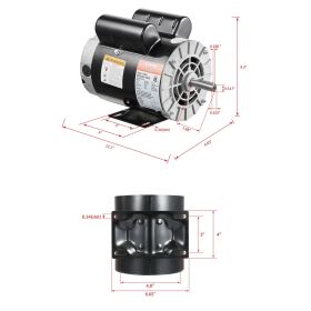 3HP Air Compressor Electric Motor 230V 15.5A 3450RPM 56 Frame CW/CCW Rotation (Factory Setting Is CCW)