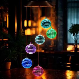 1pcs Color Changing Solar Wind Chime LED Hanging Light For Garden Terrace Yard Decoration