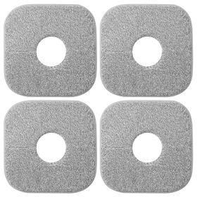 4Pcs Square Microfiber Mop Pads For Home Cleaning Reusable Machine Washable Flat Mop Replacements For Wet And Dry Floor Cleaning