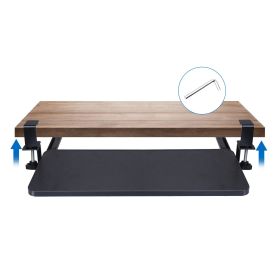 1Pc 25.59x9.64x0.51in Keyboard Mouse Tray Under Desk Retractable Slide Out Drawer Height Adjustable With C Clamp 55LBS Load