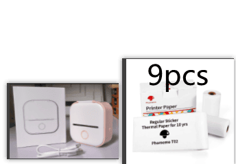 Portable Mini Thermal Label Printer Home Photo Printer Student Wrong Question Printer Bluetooth-compatible Mini Label Printer Price Tag (Option: Pink Set4-USB)