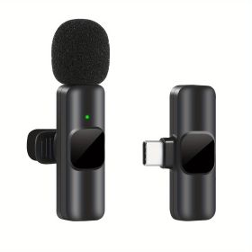 Wireless Lavalier Lapel Microphone For IPhone IPad Professional Wireless Clip Mic - Cordless Omnidirectional Condenser Recording Mic For Intervie (Option: Type C)