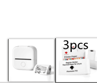 Portable Mini Thermal Label Printer Home Photo Printer Student Wrong Question Printer Bluetooth-compatible Mini Label Printer Price Tag (Option: White Set2-USB)
