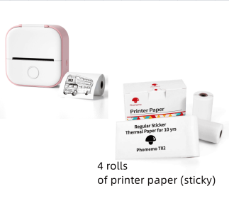 Portable Mini Thermal Label Printer Home Photo Printer Student Wrong Question Printer Bluetooth-compatible Mini Label Printer Price Tag (Option: Pink set-USB)