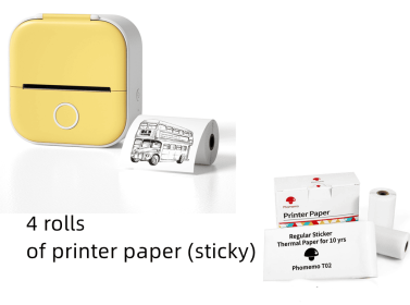 Portable Mini Thermal Label Printer Home Photo Printer Student Wrong Question Printer Bluetooth-compatible Mini Label Printer Price Tag (Option: Yellow set-USB)