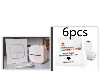 Portable Mini Thermal Label Printer Home Photo Printer Student Wrong Question Printer Bluetooth-compatible Mini Label Printer Price Tag (Option: Pink Set3-USB)