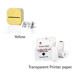Portable Mini Thermal Label Printer Home Photo Printer Student Wrong Question Printer Bluetooth-compatible Mini Label Printer Price Tag (Option: Yellow set A-USB)