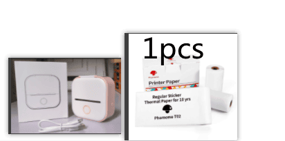 Portable Mini Thermal Label Printer Home Photo Printer Student Wrong Question Printer Bluetooth-compatible Mini Label Printer Price Tag (Option: Pink Set1-USB)
