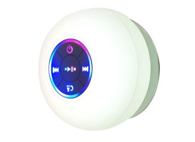 BTS07 Large Suction Cup Waterproof Bluetooth Audio With Light (Color: White)