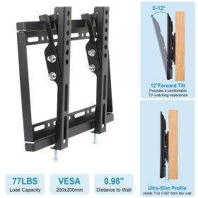 TV Wall Mount Bracket Tilt For 13in-42in LED LCD PLASMA Flat TV VESA 200x200mm (Color: Black)