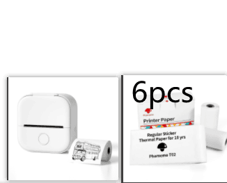 Portable Mini Thermal Label Printer Home Photo Printer Student Wrong Question Printer Bluetooth-compatible Mini Label Printer Price Tag (Option: White Set3-USB)