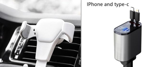Metal Car Charger 100W Super Fast Charging Car Cigarette Lighter USB And TYPE-C Adapter (Option: White1-100W)