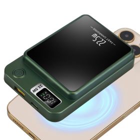 1Pc 2 In 1 Magnetic Wireless Power Bank 10000mAh PD20W Fast Charger MagSafe Wireless Power Bank Fit For IOS Phones IOS Phone 17 Series And More (Option: Green)