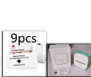 Portable Mini Thermal Label Printer Home Photo Printer Student Wrong Question Printer Bluetooth-compatible Mini Label Printer Price Tag (Option: Green Set4-USB)