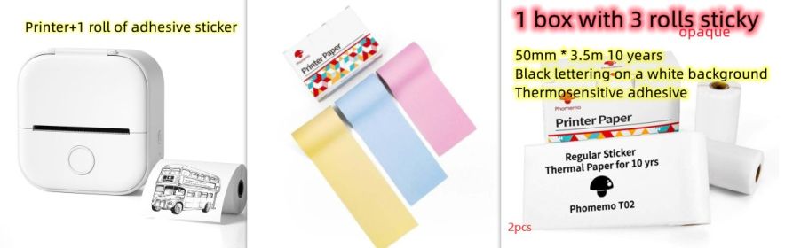 Portable Mini Thermal Label Printer Home Photo Printer Student Wrong Question Printer Bluetooth-compatible Mini Label Printer Price Tag (Option: Set7-USB)