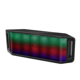 1Pc LED Wireless Speaker Dynamic Multicolor Hands-free FM Radio USB MMC Reading Aux In For Party Camping Travel (Color: Black)