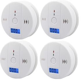 CO Carbon Monoxide Alarm Poisoning Sensor Warning Detector (Option: 4PCS)