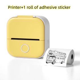 Portable Mini Thermal Label Printer Home Photo Printer Student Wrong Question Printer Bluetooth-compatible Mini Label Printer Price Tag (Option: Yellow-USB)